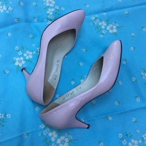 Vintage Blush Mauve Leather Heels
